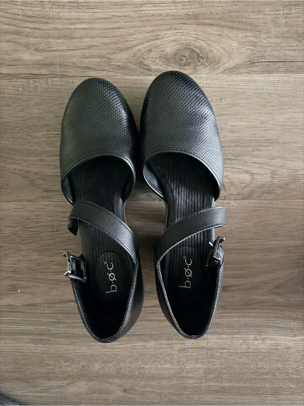 Black Mary Jane Flats with Ankle Strap